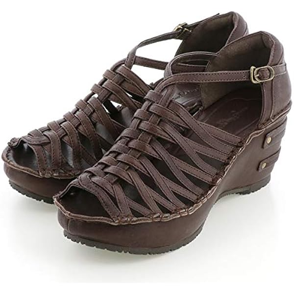 Amazon | [ヒナ デイ グリーン] 厚底ウェッジ本革グルカブーティー